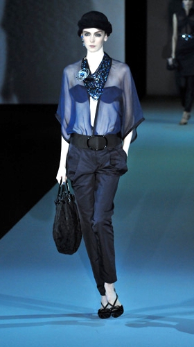 giorgio armani camicia trasparente primavera estate 2011