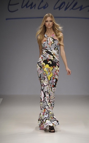 enrico coveri abito lungo stampe primavera estate 2011