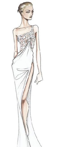 elisabetta canalis versace sanremo 2011